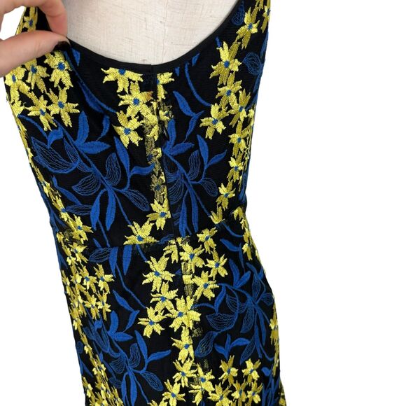 Sam Edelman Blue Yellow Floral Sleeveless Dress Women’s 6 - Picture 9 of 9